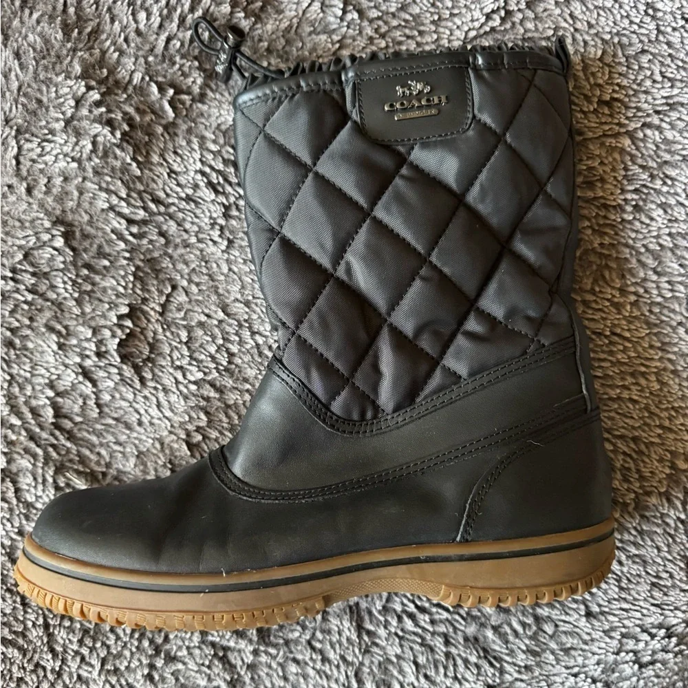 COACH Samara Black Quilted Cold Weather Boots